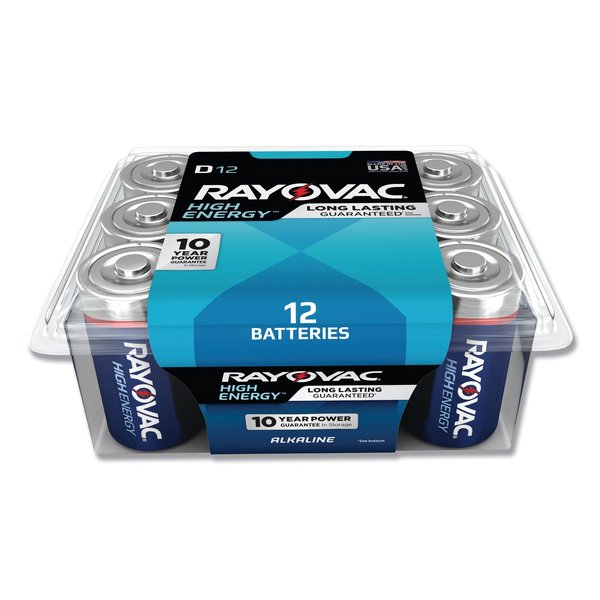 Rayovac D Alkaline Battery, 12 PK 813-12PPK